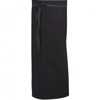 Robur Porto Tablier De Cuisine Noir Sans Poche 100% Coton