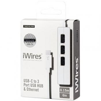 Techlink USB-C 3-Port Hub with Ethernet