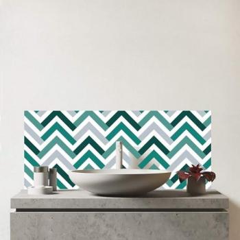 Designer Green Chevron Bathroom Backing