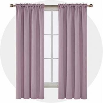 SilkSoothe Blackout Curtains for Kids – Thermal Insulated, Light Pink, 46×72, Dual‑Panel