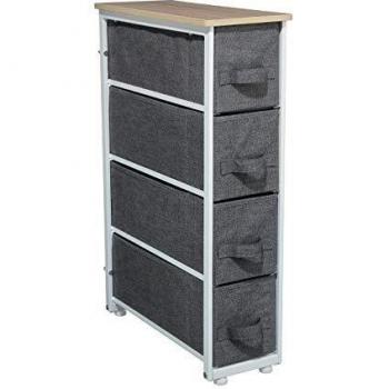 Rangement avec 4 tiroirs gris foncé