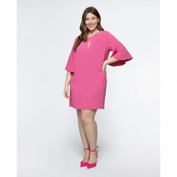 Vestido Fiorella Rubino Glamour con Mangas Acampanadas