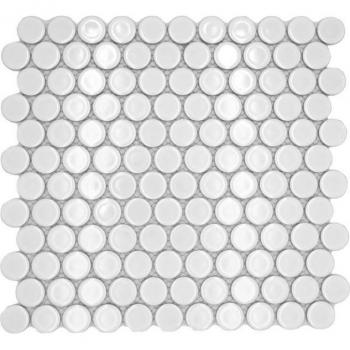 Mosaïque Céramique Bouton Blanc Loop