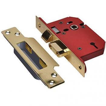 Union StrongBOLT 2203S 3 Lever Mortice Sashlock Polished Brass 68mm 2.5in Visi U