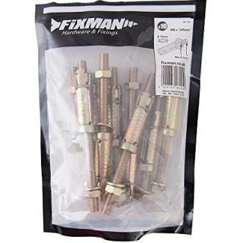 Fixman 851120 10‑Pack Masonry Shield Stud-Type M8 120 mm Anchors