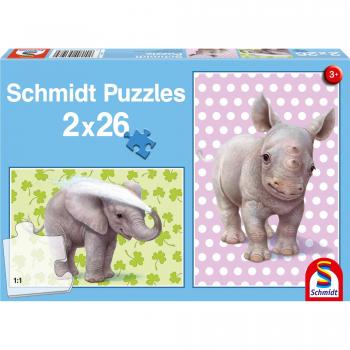 23-56107 Zookinder Schmidt Spiele, Kinderpuzzle, 2 x 26 Teile