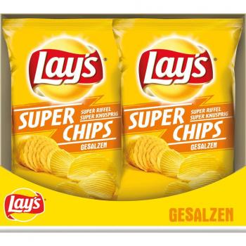 Lay's Superchips Gesalzen – Frische Kartoffelchips, 10 Stück à 175 g – Party‑Klassiker