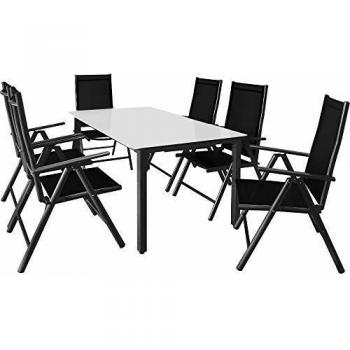 Casaria Gartenmöbel Bern 7-tlg Wetterfest Aluminium