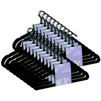 Black Velvet Touch Thin Coat Hangers – 50 Unit Set