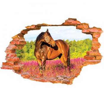 White Horse 3D Broken Effect Wall Art Decor