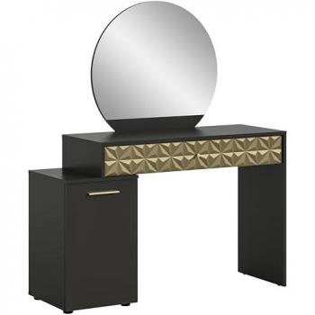 Schminktisch Prisma schwarz gold Optik 117x138x42 cm