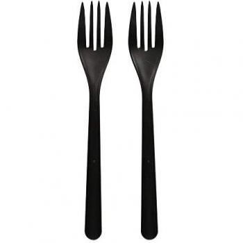 Fourchette réutilisable, 50 pièces, Bio-PP, 18,5 cm, noire