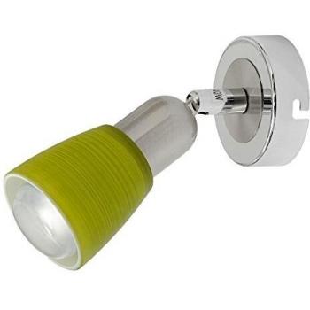 Spot décoratif DeMarkt 504021101 – Applique murale moderne, couleur chrome, verre vert clair