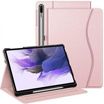 Protective Back Case for Samsung Tab S7 FE/S7 Plus with Auto Sleep Wake Function (Rose Gold)