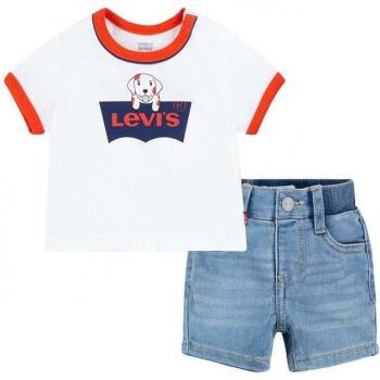 Levi's® Kids Completo Pup Batwing Ringer Bianco 12 Mesi