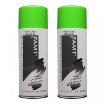 Lot 2 x Bombe Peinture Vert Feuille – Acrylique Int/Ext – AMT