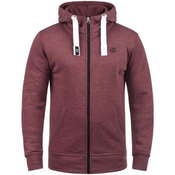 !Solid Benn High-Neck Herren Sweatjacke Kapuzenjacke Hoodie Mit Kapuze Reißverschluss Und Fleece-Innenseite, Größe:L, Farbe:Rot Melange