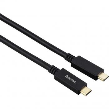 Hama USB C Cable 1m USB 2xUSB 3.1-C Male to Male Black