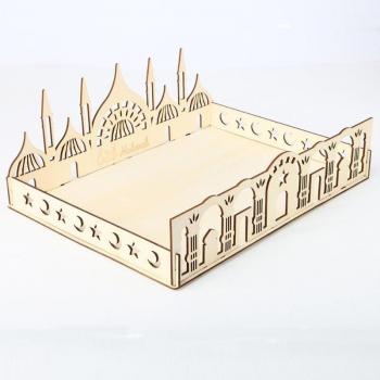 Eid Celebration Wooden Cake Tray