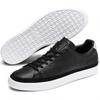 Puma Low‑Boot Sneaker mit Basket Trim – schwarz, gold, weiß (43)