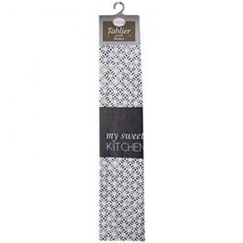 Taille 84 x 60 cm, tablier LUCIE, couleur gris, tissu coton, poche