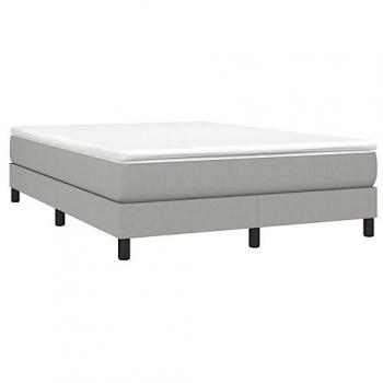 Hellgraues Boxspringbett ohne Matratze 140x190 cm Stoff