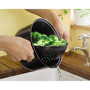 UltraPan 3‑Litre Black Cooking Vessel, 3‑in‑1 with Strainer – MySmartBuy Brand