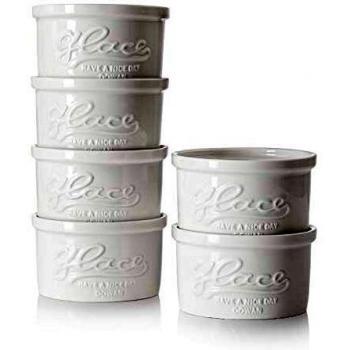 DOWAN Porcelain Souffle Ramekins, 240ml, 10cm
