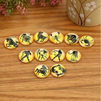 Zodiac Sign Mosaic Glass Tiles for Jewelry Crafting