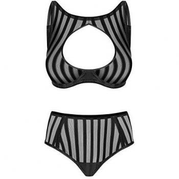 Schwarzes Dessous Set mit High Neck BH und Panty von Petite Noir