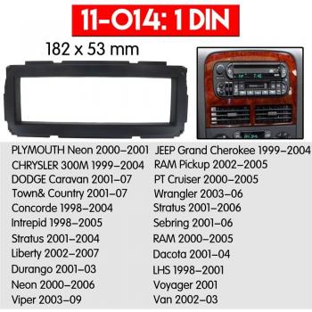 Kit de montage autoradio 1 DIN CHRYSLER/JEEP/DODGE/PLYMOUTH 11-014