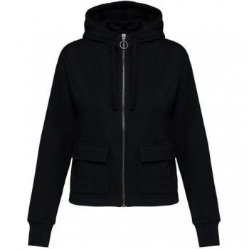 Native Spirit Hoodie für Damen, elfenbeinfarben, mit Reißverschluss