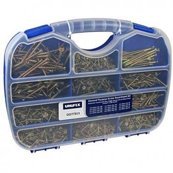 1700 x JCP Kitmaster Assorted Pozi Twinthread Chippy Woodscrews Pack