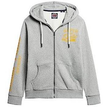 Superdry Athletic College Graphic Full Zip Hoodie Vintage Grey Fleck Marl Male 2XL