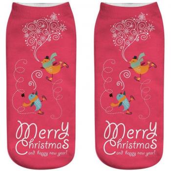 Medium Sports Socks with 3D Christmas Santa Elk Design