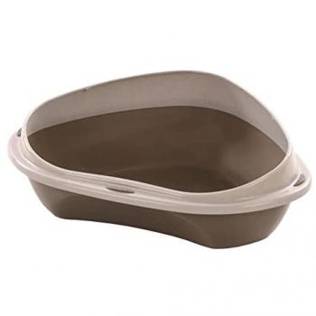 Bac à Litière Angulaire Sadio S Taupe 49,5 x 39,5 x 17 cm pour Chat