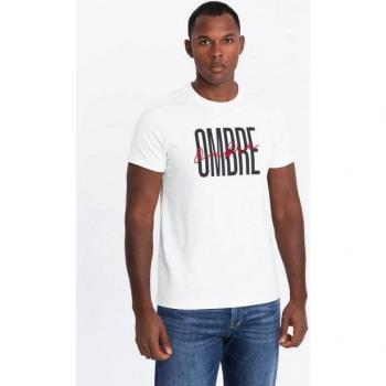 Camiseta Masculina Ombré em Algodão Branco