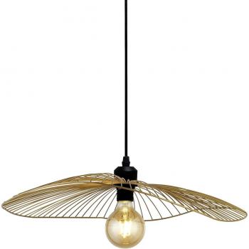 Industrial Nordic Wave Metal Suspension Black Gold