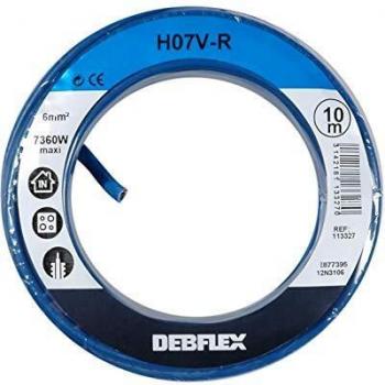 Câble rigide bleu 10m HO7V-R 6mm²