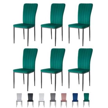MCC Elle Green Velvet Dining Chair Collection – 6 Units
