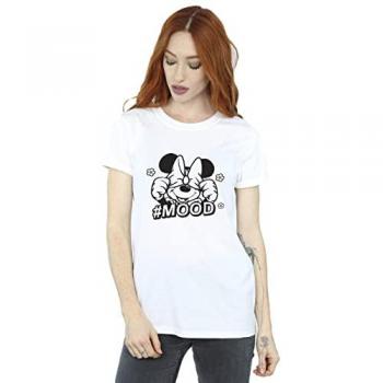 White Disney Minnie Mood Shirt – Feminine Boyfriend Cut