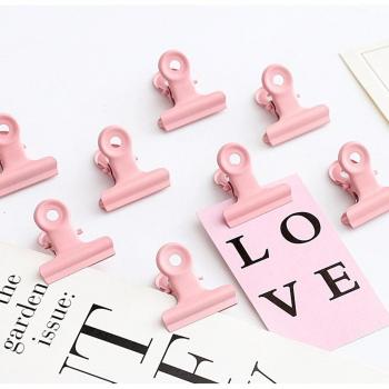 Adeeing Pink Metal Clip Binder