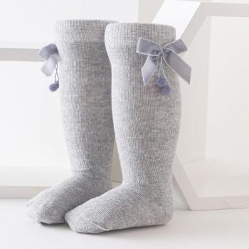Chaussettes hautes pour bébé fille, 5 paires, avec nœud, 0-3 ans