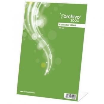 Archivo 2000 expositor sobremesa en forma de l din a4 vertical 95x210x305 mm cristal transparente