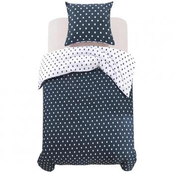 Piazzola con copripiumino e federa a pois 155x220/80x80 cm