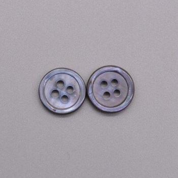 12mm Natural Shell Sewing Buttons, 30pcs White Grey