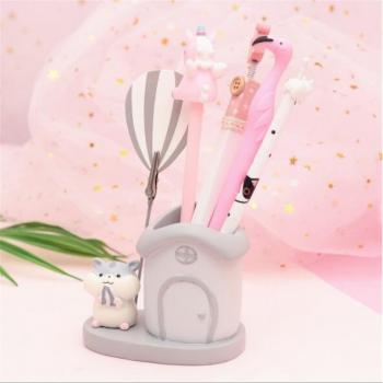 Porte-stylo en résine Kawaii avec clip pour bureau