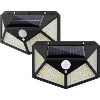 2PCS 100 LED Solar Step Lights with Motion Sensor for Garden and Driveway