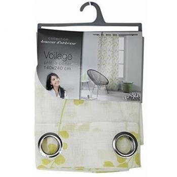 Kineo Panneau A Imprime Voile Sable Oeillets Jaune Polyester 240x140 cm
