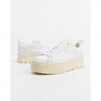 PUMA White Low-Top Sneaker with Platform Sole